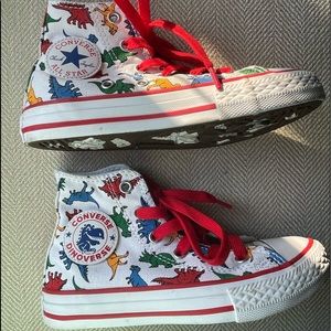 Converse All Star Chuck Taylor High Top Sneakers Dinosaurs School sports
